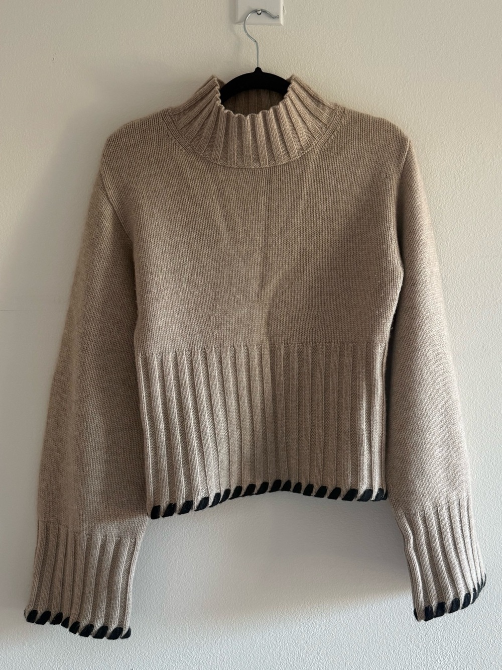 KHAITE Colette Whipstitched Cashmere Sweater • Small